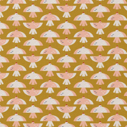 Algodón estampado OIBI Amarillo / Rosa